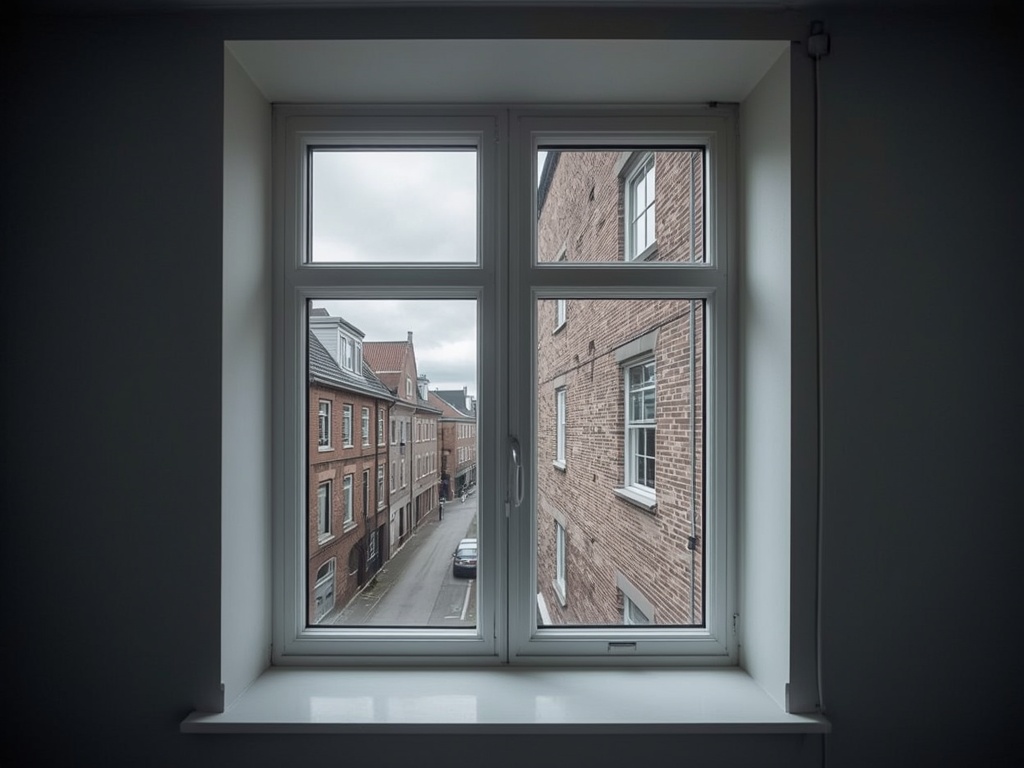 Interieur woning Drunen met uitzicht door kunststof kozijnen op woonstraat