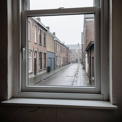 Interieur Bossche jaren-dertigwoning met uitzicht door kunststof kozijnen op rustige woonstraat