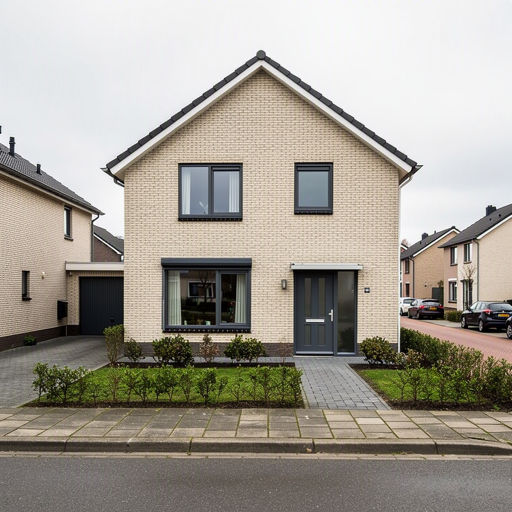 Vrijstaande moderne woning in buitengebied Gilze met matzwarte kunststof kozijnen