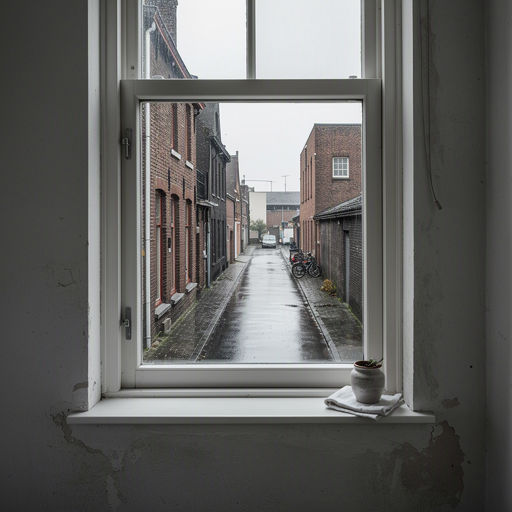 Woonkamer in een Gilzer rijtjeswoning met uitzicht door nieuwe kunststof kozijnen op een groene tuin