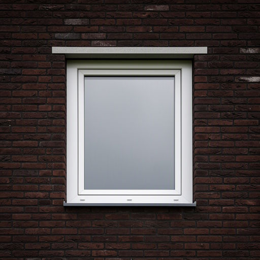 Close-up van wit kunststof kozijn tegen donkere bakstenen gevel van een woning in Goirle