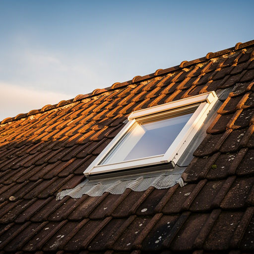 Wit kantelbaar kunststof dakraam met HR++ glas geplaatst in een zolderslaapkamer