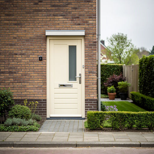 Monteur plaatst een kunststof achterdeur bij een woning in Tilburg