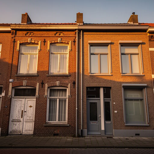 Vakman installeert een kunststof kozijn bij een woning in Tilburg